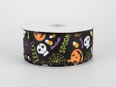 1.5  Halloween Fun Ribbon: Black (10 Yards) For Discount