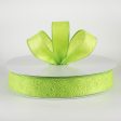 1.5  Embossed Flower Breeze Ribbon: Lime Green (50 Yards) Sale