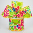 2.5  Tropical Flowers Ribbon: Yellow (10 Yards) For Discount