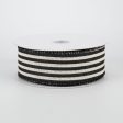 1.5  Cabana Stripes Ribbon: Black & Natural (10 Yards) Cheap