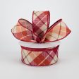 1.5  Fall Argyle Plaid Ribbon: Natural, Burgundy, Orange (10 Yards) Online