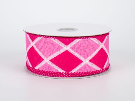 1.5  Harlequin Diamond Ribbon: Pink & Fuchsia (10 Yards) Supply