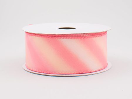 1.5  Diagonal Ombre Satin Ribbon: Pink (10 Yards) Fashion