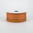 1.5  Fall Plaid Ribbon: Rust & Brown (10 Yards) Cheap