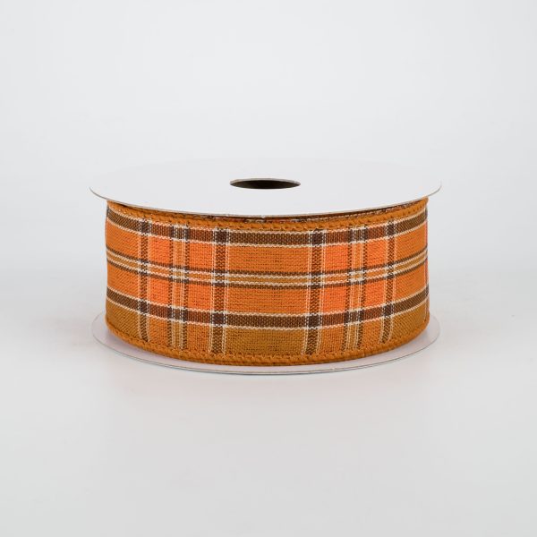 1.5  Fall Plaid Ribbon: Rust & Brown (10 Yards) Cheap