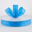 1.5  Embossed Flower Breeze Ribbon: Turquoise Blue (50 Yards) Online