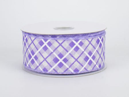 1.5  Argyle Plaid Ribbon: Lavender (10 Yards) Online Sale