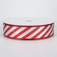 1.5  Glittered Candy Cane Stripes Ribbon (50 Yards) For Cheap