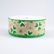 1.5  Glitter Clovers Ribbon: Natural (10 Yards) Discount