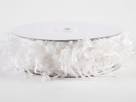 1.5  Furry Fabric Ribbon: White (10 Yards) Online now