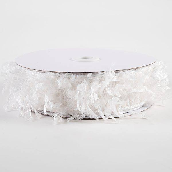 1.5  Furry Fabric Ribbon: White (10 Yards) Online now