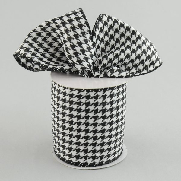 4  Black & White Houndstooth Ribbon (10 Yds) Sale