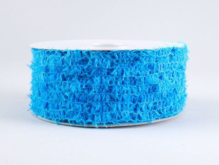 1.5  Fuzzy Open Weave Ribbon: Turquoise (10 Yards) For Discount