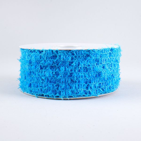 1.5  Fuzzy Open Weave Ribbon: Turquoise (10 Yards) For Discount