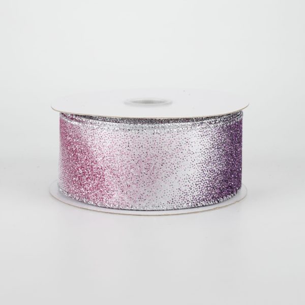 1.5  Glitter Mist Ribbon: Pink & Purple (10 Yards) Online Hot Sale