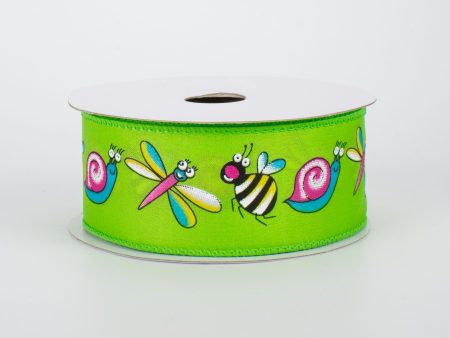 1.5  Bug Ribbon: Lime Green (10 Yards) on Sale