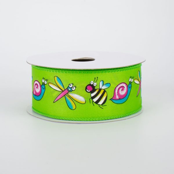 1.5  Bug Ribbon: Lime Green (10 Yards) on Sale