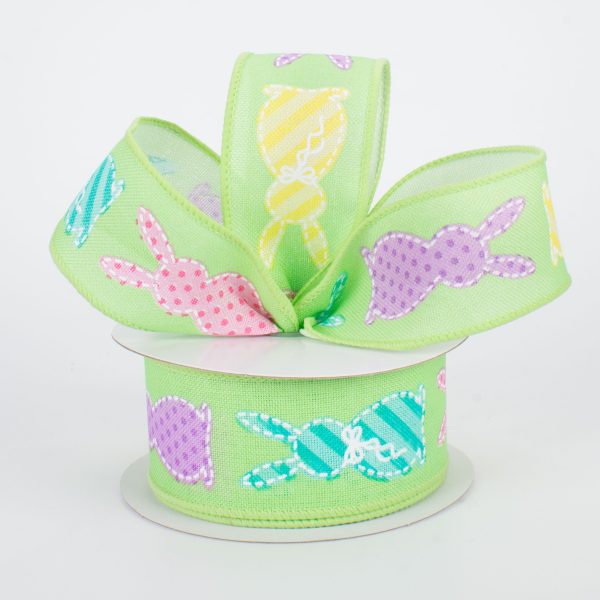 1.5  Easter Bunny Patterns Ribbon: Lime (10 Yards) Supply