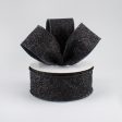 1.5  Glitter On Fabric Ribbon: Black (10 Yards) Online now