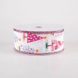 1.5  Fun Christmas Trees Ribbon: Pink Christmas (10 Yards) Discount