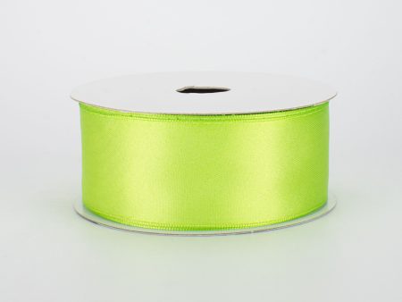 1.5  Double Face Satin Wired Ribbon: Lime Green (10 Yards) Discount