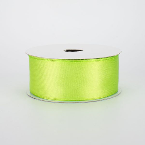 1.5  Double Face Satin Wired Ribbon: Lime Green (10 Yards) Discount