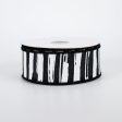 1.5  Distressed Stripe Ribbon: Black & White (10 Yards) For Discount