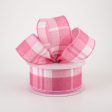 1.5  Eday Plaid Ribbon: Blush Pink & White (10 Yards) Online Hot Sale