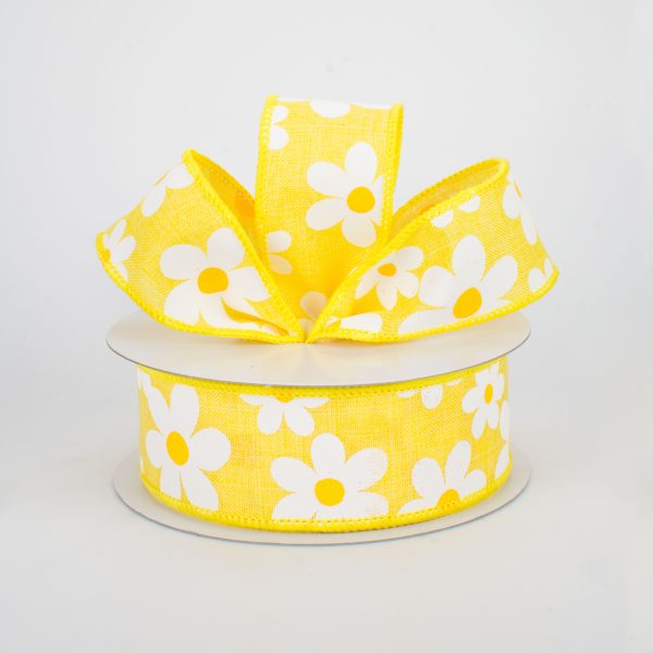 1.5  Daisy Print Ribbon: Yellow (10 Yards) Online