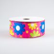 1.5  Bright Flowers Ribbon: Fuchsia (10 Yards) Online