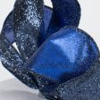 1.5  Glitter On Metallic Ribbon: Navy Blue (10 Yards) Cheap