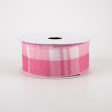 1.5  Eday Plaid Ribbon: Blush Pink & White (10 Yards) Online Hot Sale