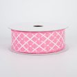 1.5  Glittered Argyle Ribbon: Pink & White (10 Yards) on Sale