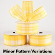 1.5  Eday Plaid Ribbon: Yellow & White (10 Yards) Sale