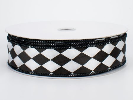 1.5  Black & White Harlequin Ribbon (50 Yards) Hot on Sale