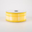 1.5  Eday Plaid Ribbon: Yellow & White (10 Yards) Sale