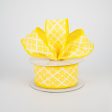 1.5  Glittered Argyle Ribbon: Yellow & White (10 Yards) For Cheap