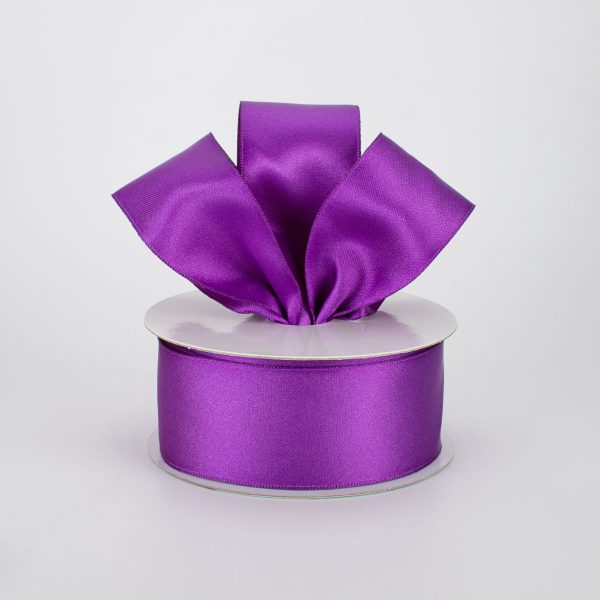 1.5  Double Face Satin Wired Ribbon: Purple (10 Yards) Cheap