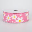 1.5  Daisy Print Ribbon: Pink (10 Yards) Cheap