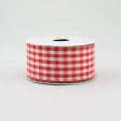 1.5  Gingham Check Wired Ribbon: Red & White (10 Yards) Online now