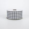 1.5  Gingham Check Wired Ribbon: Grey & White (10 Yards) on Sale