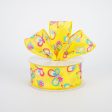 1.5  Glitter Butterfly Ribbon: Yellow (10 Yards) Fashion