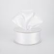 1.5  Double Face Satin Wired Ribbon: White (10 Yards) on Sale