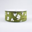 1.5  Cotton Boll Ribbon: Moss Green (10 Yards) Sale