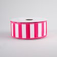 1.5  Medium Stripe Ribbon: Hot Pink & White (10 Yards) Supply