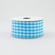 1.5  Gingham Check Wired Ribbon: Turquoise Blue & White (10 Yards) Cheap