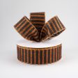 1.5  Glitter Stripe Canvas Ribbon: Black & Bright Orange (10 Yards) Online Hot Sale