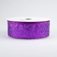 1.5  Glitter On Metallic Ribbon: Purple (10 Yards) For Discount