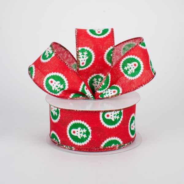 1.5  Christmas Reindeer Polka Dots Ribbon (10 Yards) Online Sale