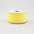 1.5  Gingham Check Wired Ribbon: Yellow & White (10 Yards) For Discount